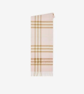 체크 캐시미어 스카프 (앨러배스터) | Burberry®