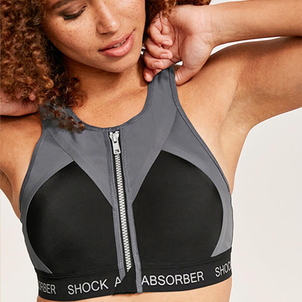 쇼크업소버 인피니티 집업 그레이 앞지퍼 스포츠브라
