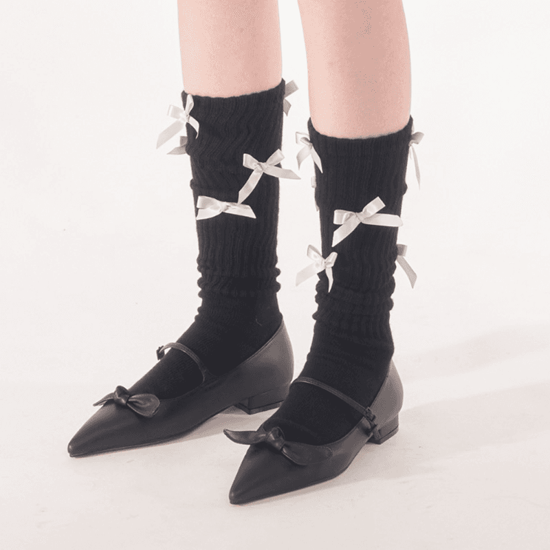 [오드원아웃][19차 예약] ribbon socks_SILVER