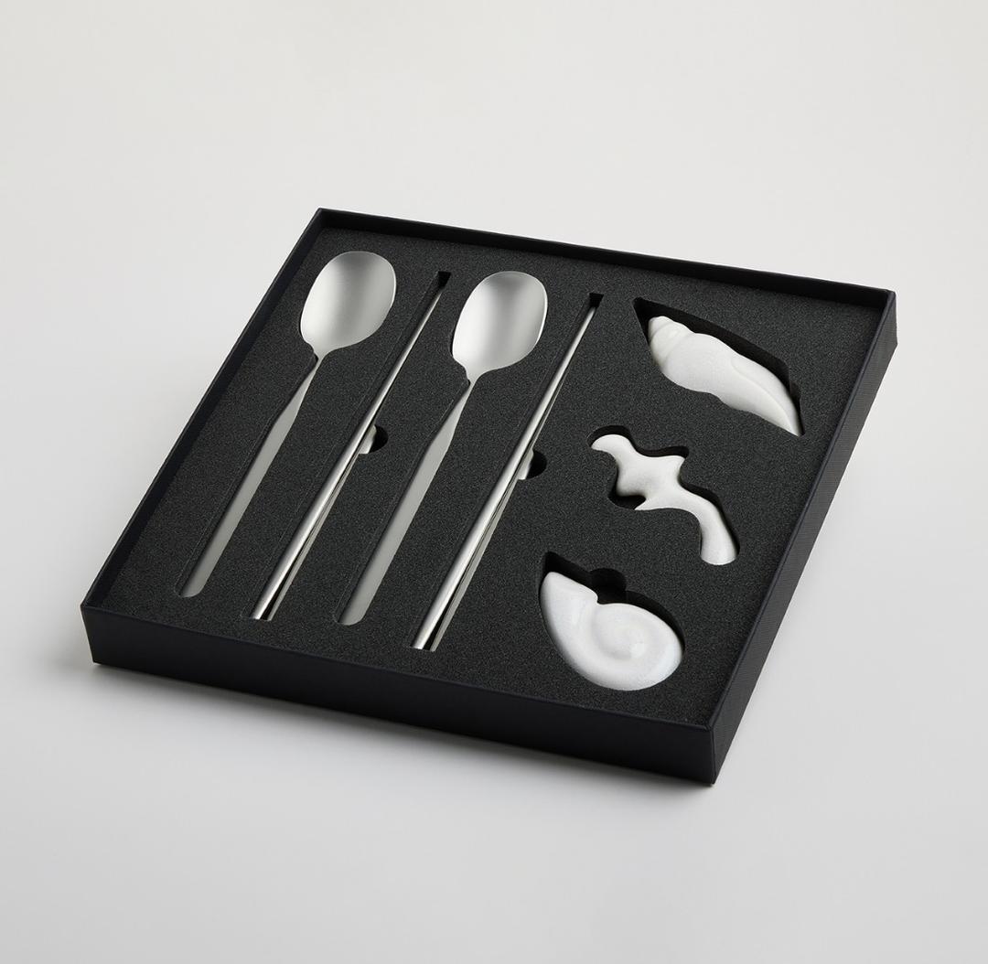 [IAAC X HORANG] shell chop & spoon gift set(white jelly)