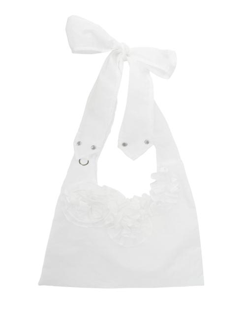 나일론 플라워 호보 숄더 백 - 화이트