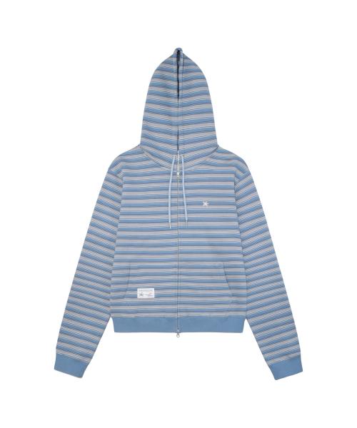 TCM stripe standard hooded zip-up (blue)