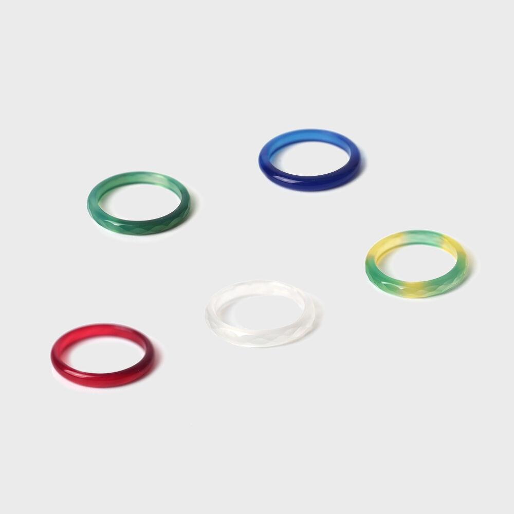 TN049 Colorful jade ring collectiion