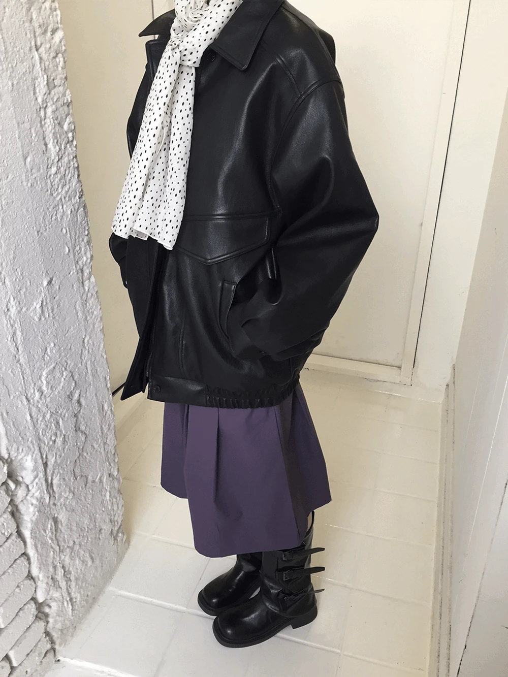 키르 하이넥 누빔 레더 점퍼 (2c)