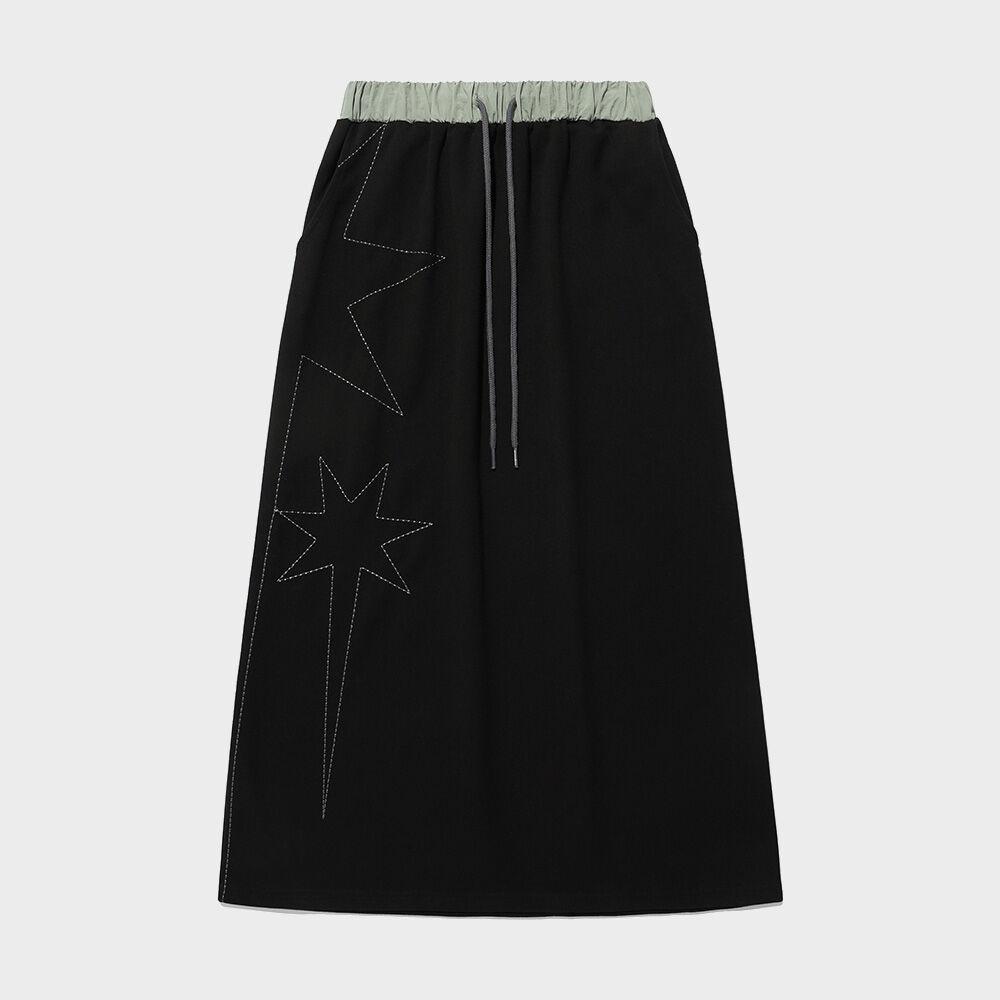 빅 스타 로고 스웻 스커트_블랙(NG2ESUPA93A)