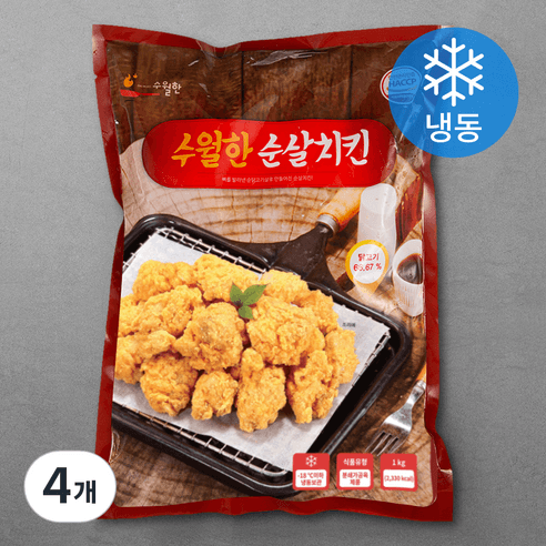 수월한 순살치킨 (냉동), 1kg, 4개 - 치킨/너겟 | 쿠팡