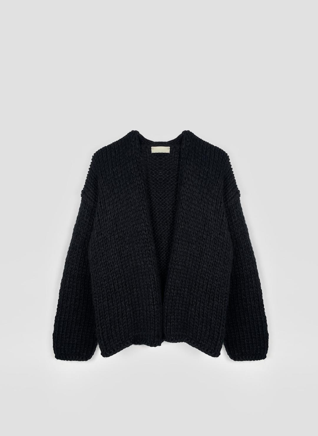 니트 가디건 핸드메이드(블랙)