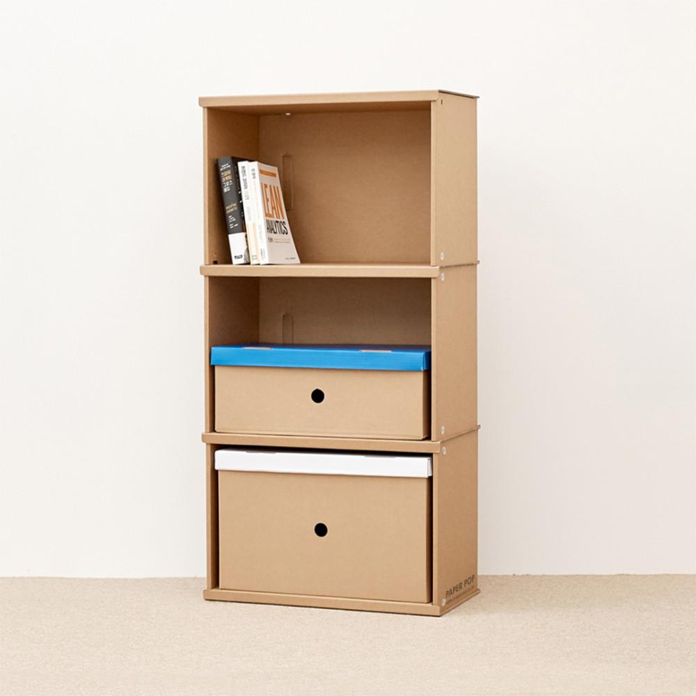 [3단_가로54] 종이책장 페이퍼팝 종이가구 전면 책꽂이 거실 수납 정리 사무실 장난감