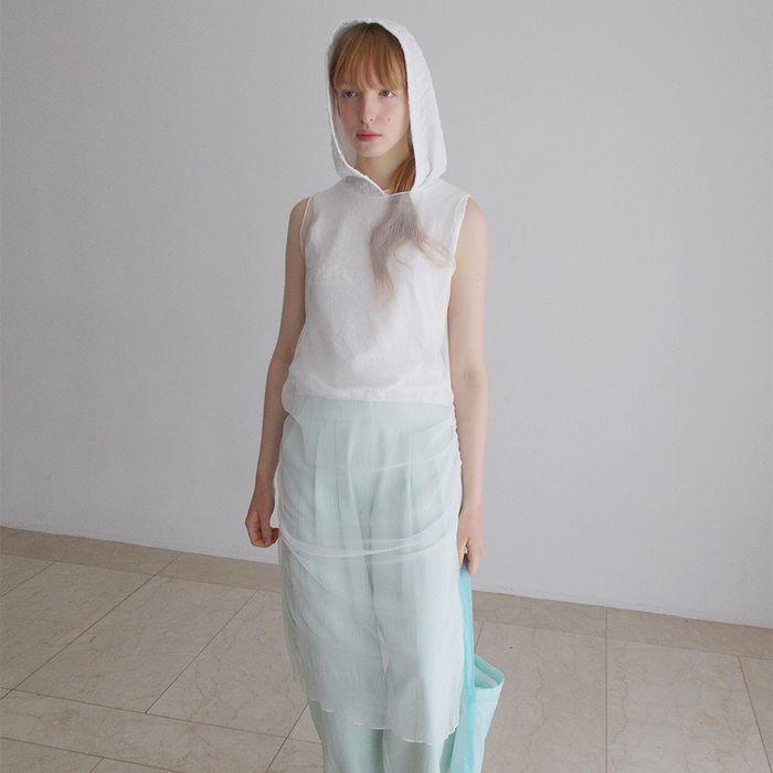 SEE-THROUGH DRESS WHITE