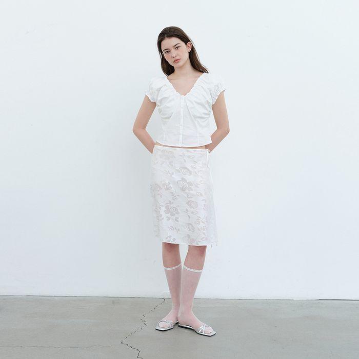 Rose Layered Skirt-White
