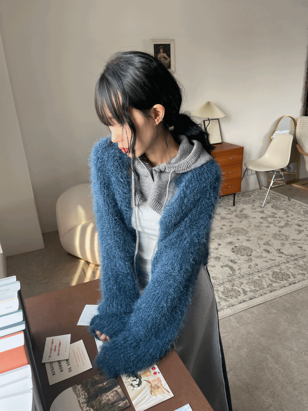 cozy angora cardigan (3color)
