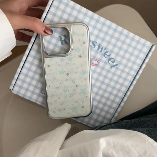 [당일출고] 키치 스카이블루 그레이 그라데이션 별 아이폰케이스