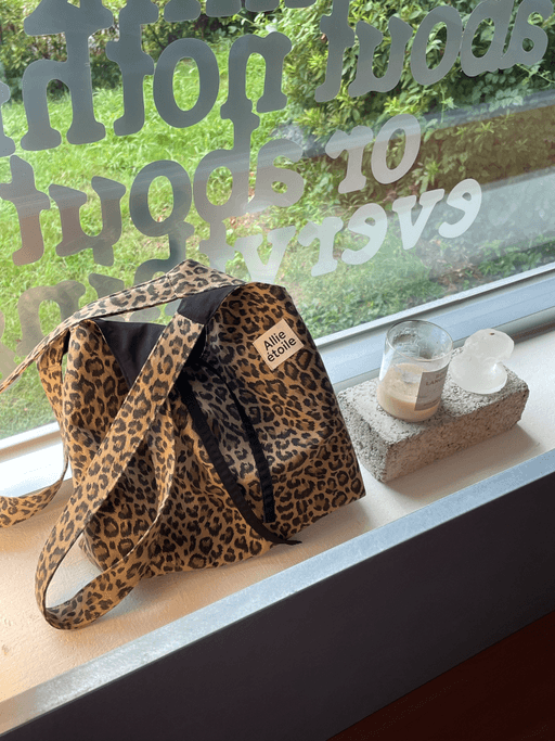투핸들 레오파드 에코백