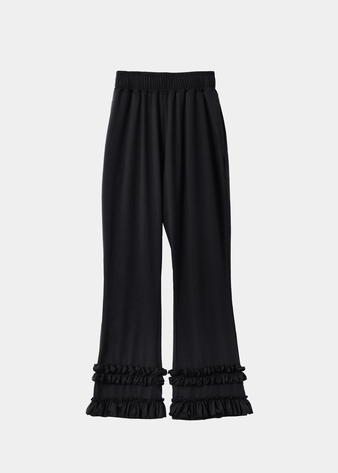 [07/03출고]RUFFLE BOOTCUT PANTS - BLACK