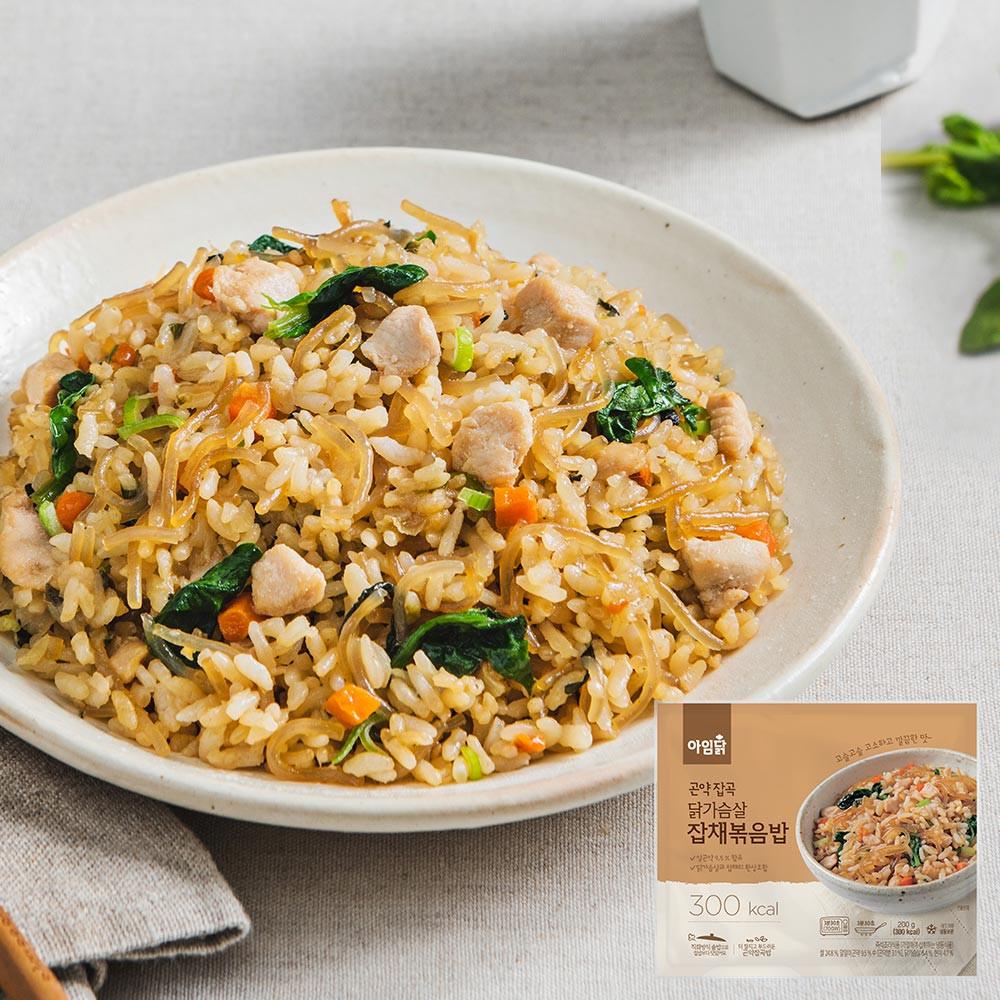 아임웰 곤약잡곡 닭가슴살 잡채 볶음밥 1팩 / 냉동 단백질 도시락 간편