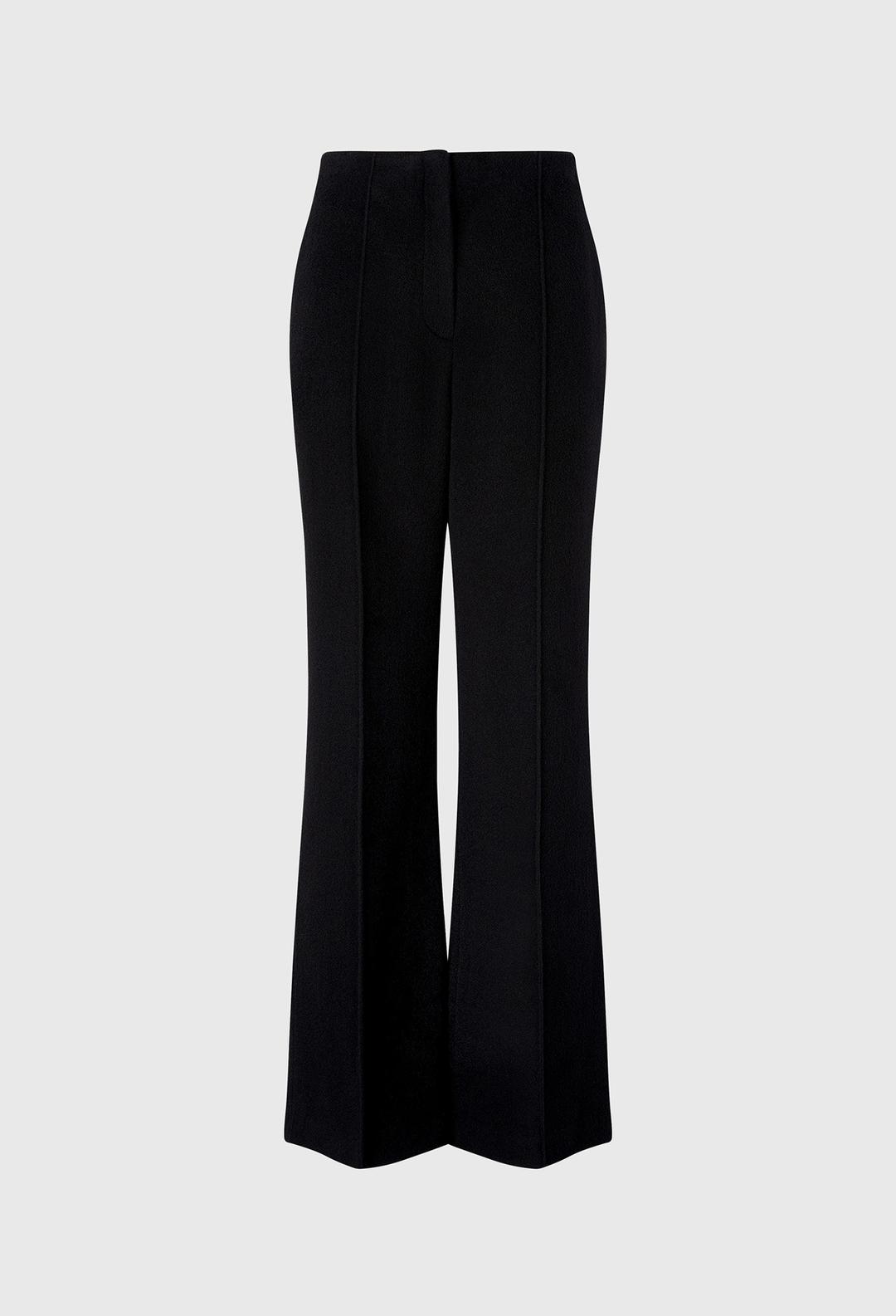 울캐시미어 스트레이트 팬츠 - 블랙