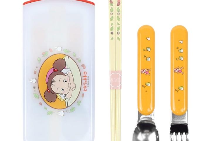 토토로 메이 슬라이드 트리오 세트 도시락 수저 포크