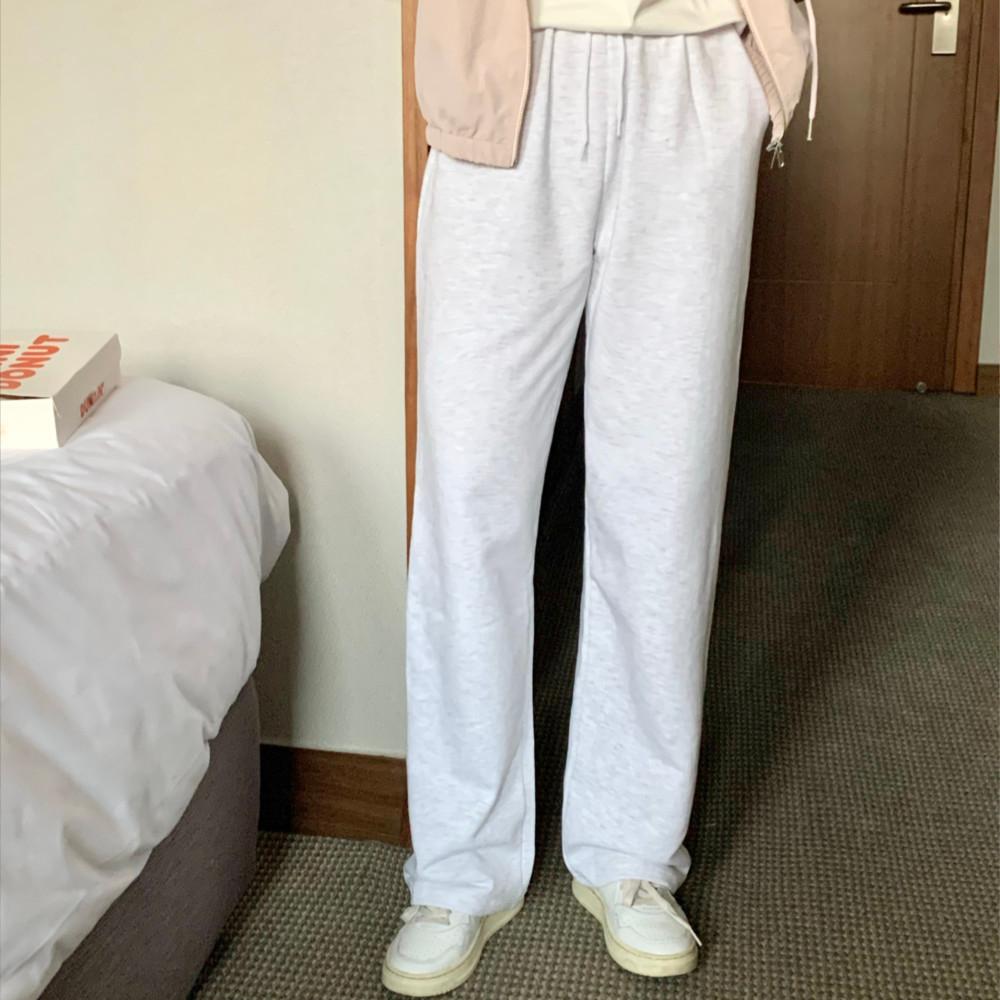 봄 여름 편한 밴딩 와이드 팬츠 여자 통바지 트레이닝팬츠