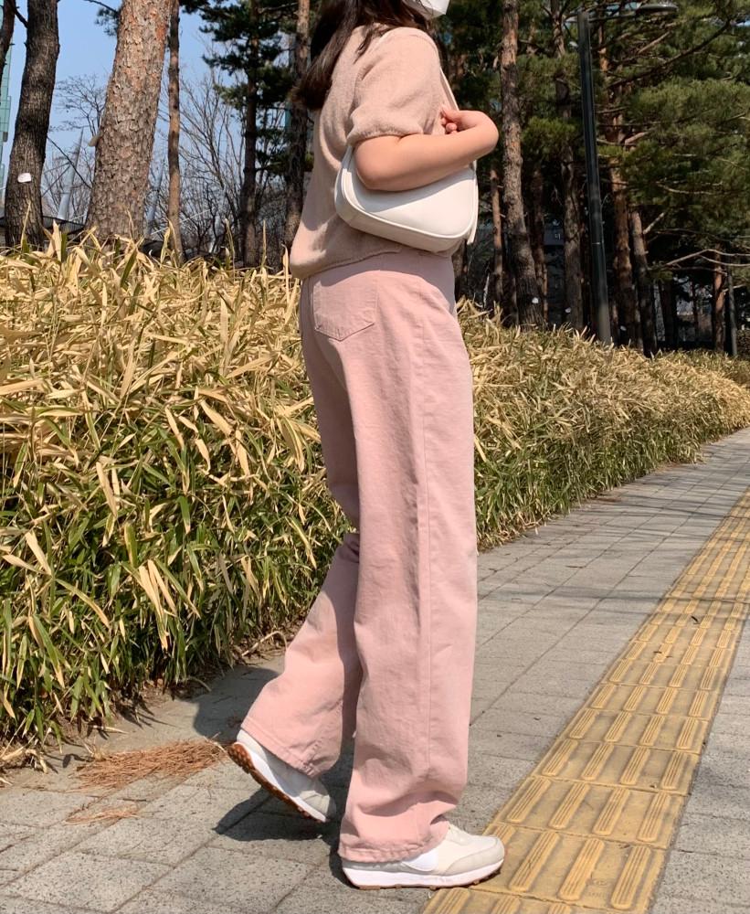 [S-M] 베이비핑크 코튼 와이드 팬츠