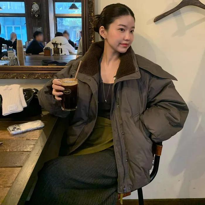 퍼 배색 구스 다운 NEP5WMA04_6G