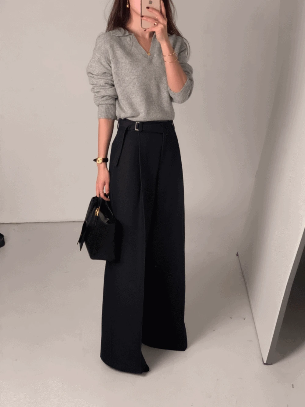 [자체제작] 윈터 미스티 벨트 와이드 슬랙스 [7-10일 소요]