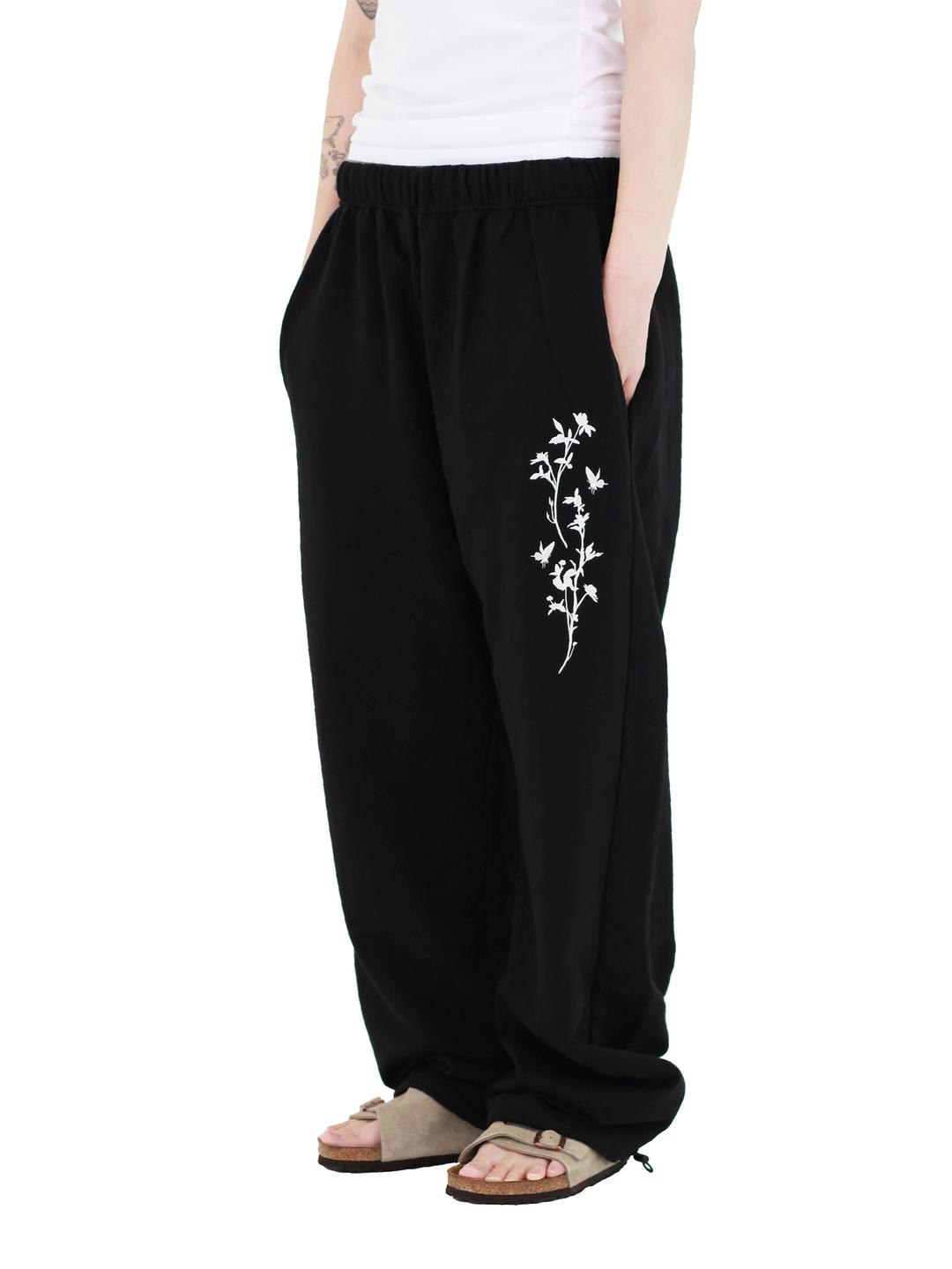 Floral Pants Black