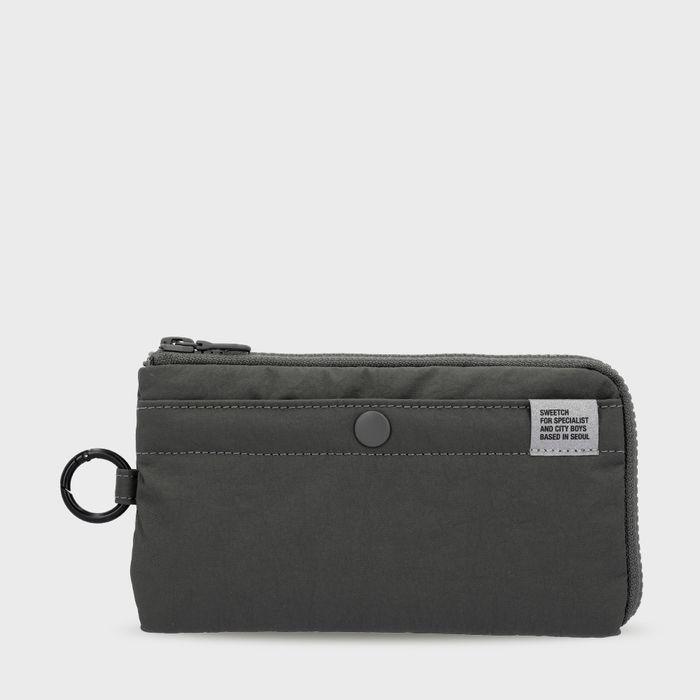 HALF ZIP WALLET 001 L Stone Grey