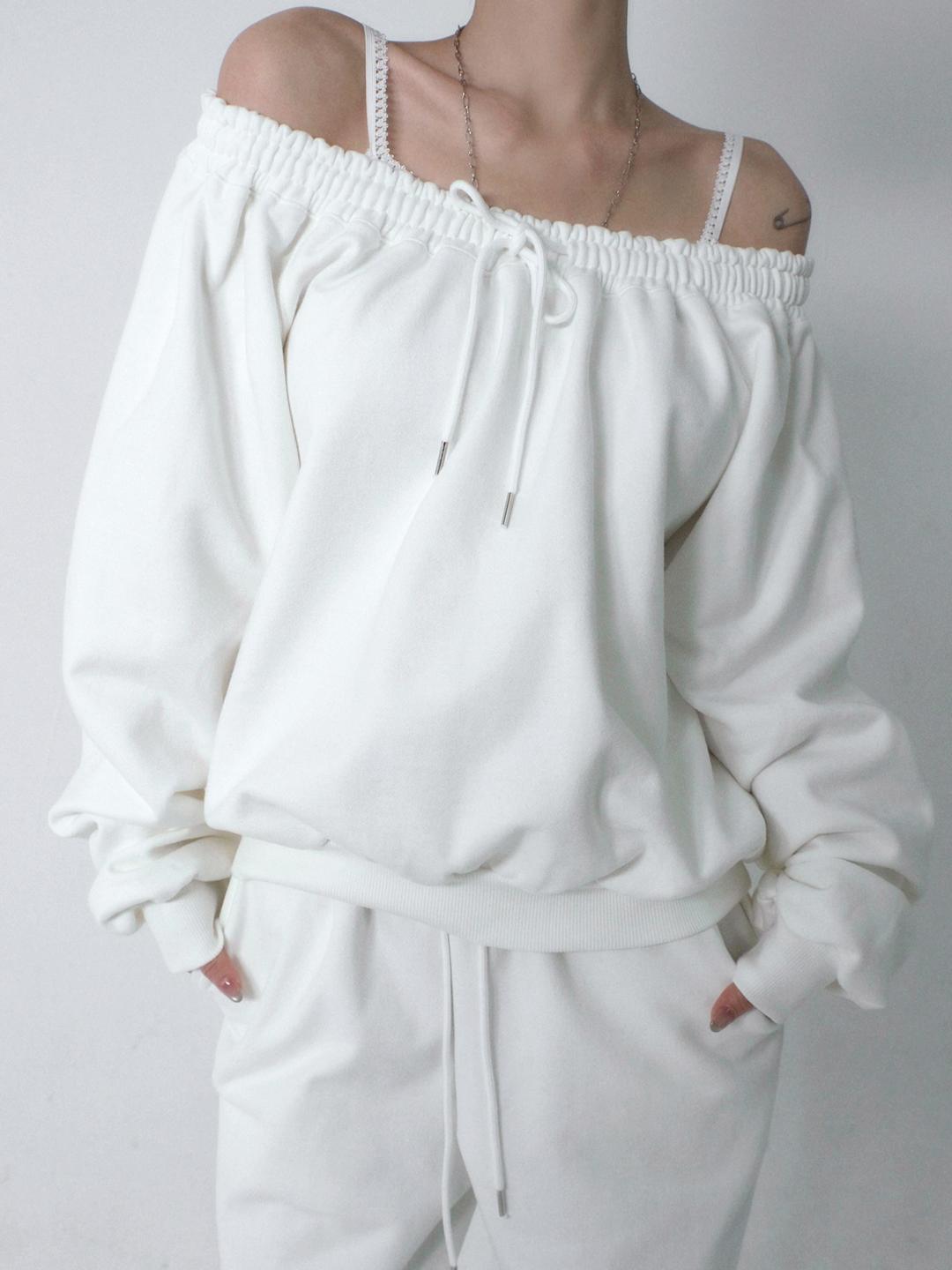 Fluffy Off-Shoulder Sweatshirt