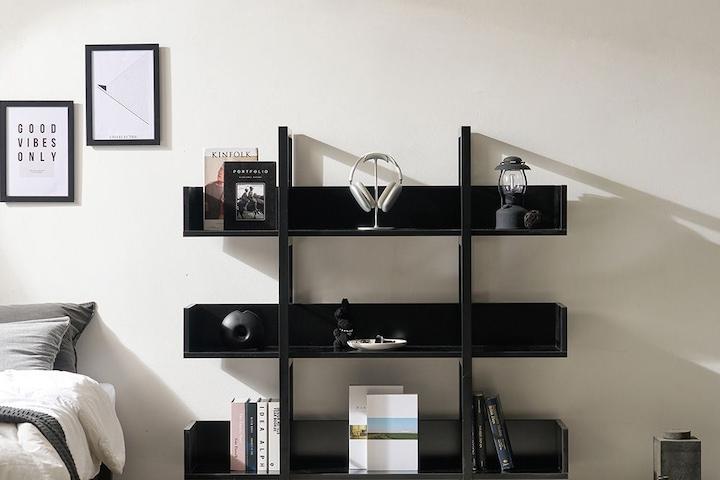 제련공단 철제 책장 사각 W1200 3단 10colors 블랙인테리어 책꽂이 공간분리