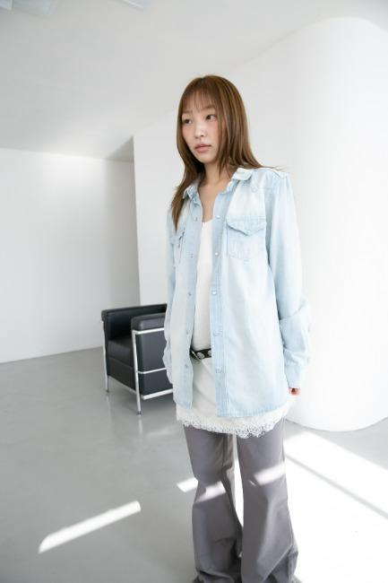 오무수히 western denim shirt