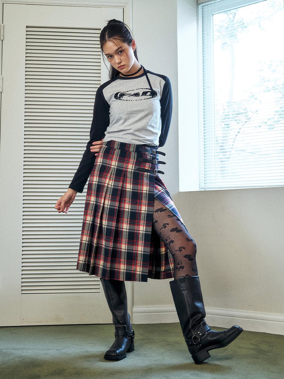 [FAD] PLEATED SKIRTS (NAVY)