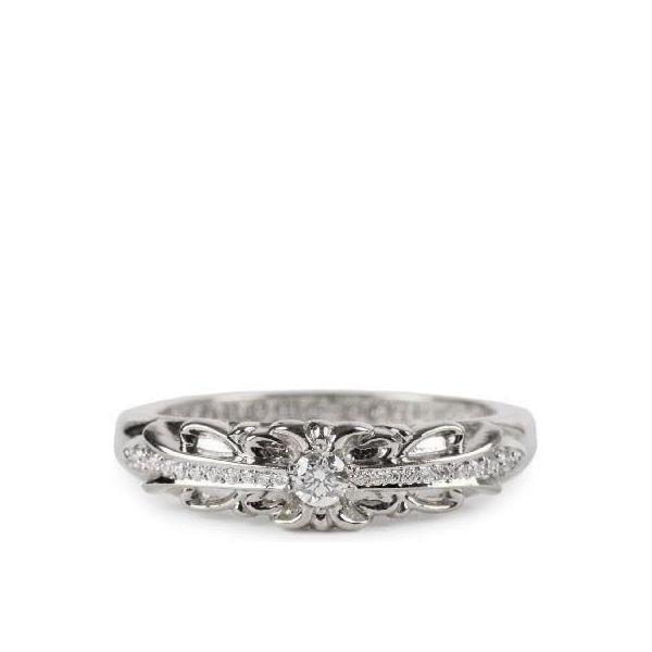 CHROME HEARTS FLORAL CROSS 반지 링 PAVE DIAMOND 크롬하츠 플로럴 크로스 파베다이아