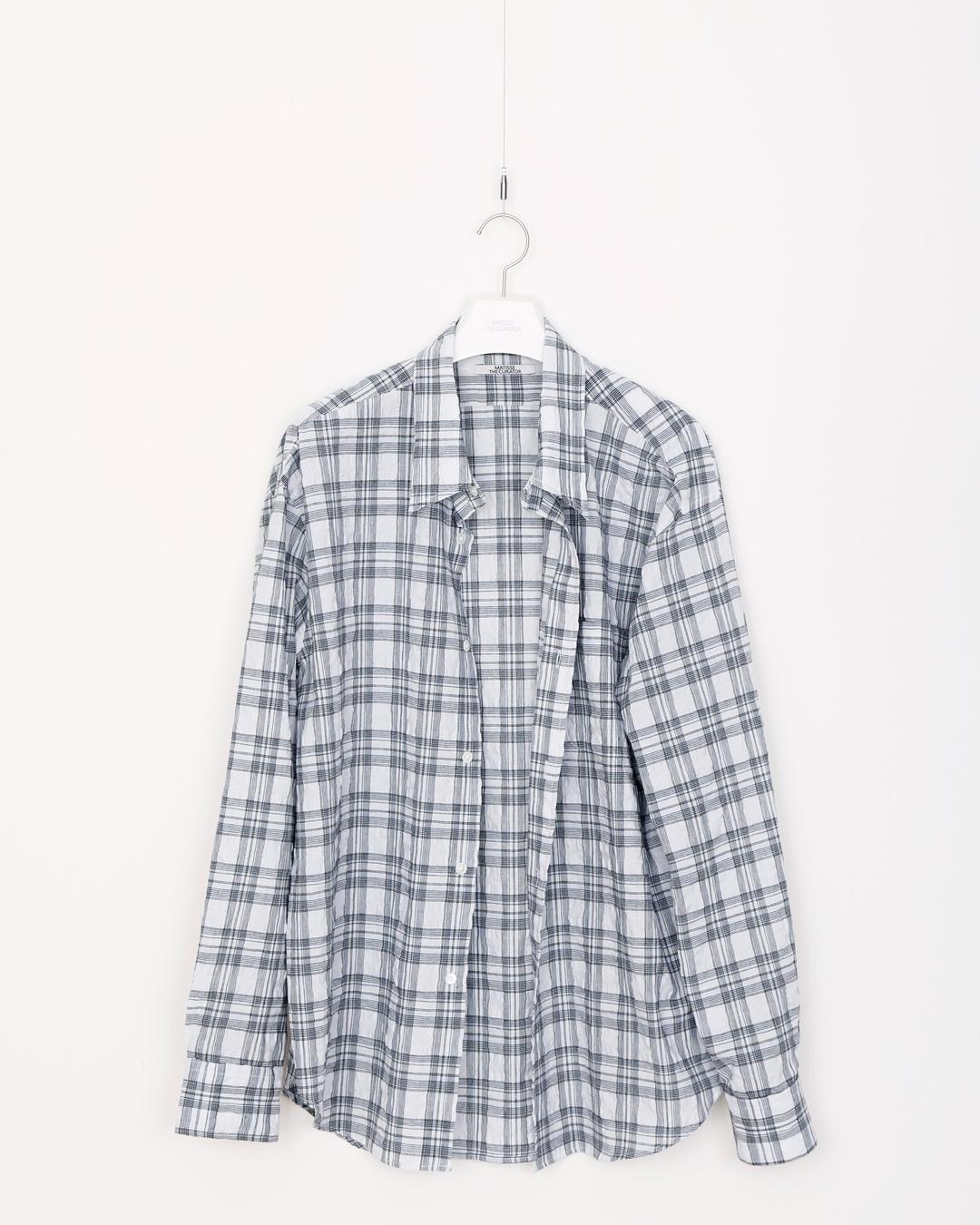 1PK SHIRTS CREASE CHECK ICE BLUE