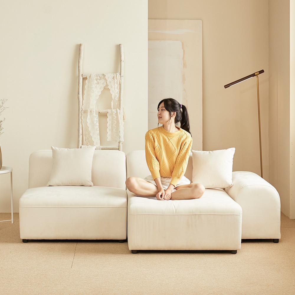 [희망일배송] 모노 3인용 아쿠아텍스 패브릭 모듈 소파 일반형1개+카우치형1개+팔걸이1개