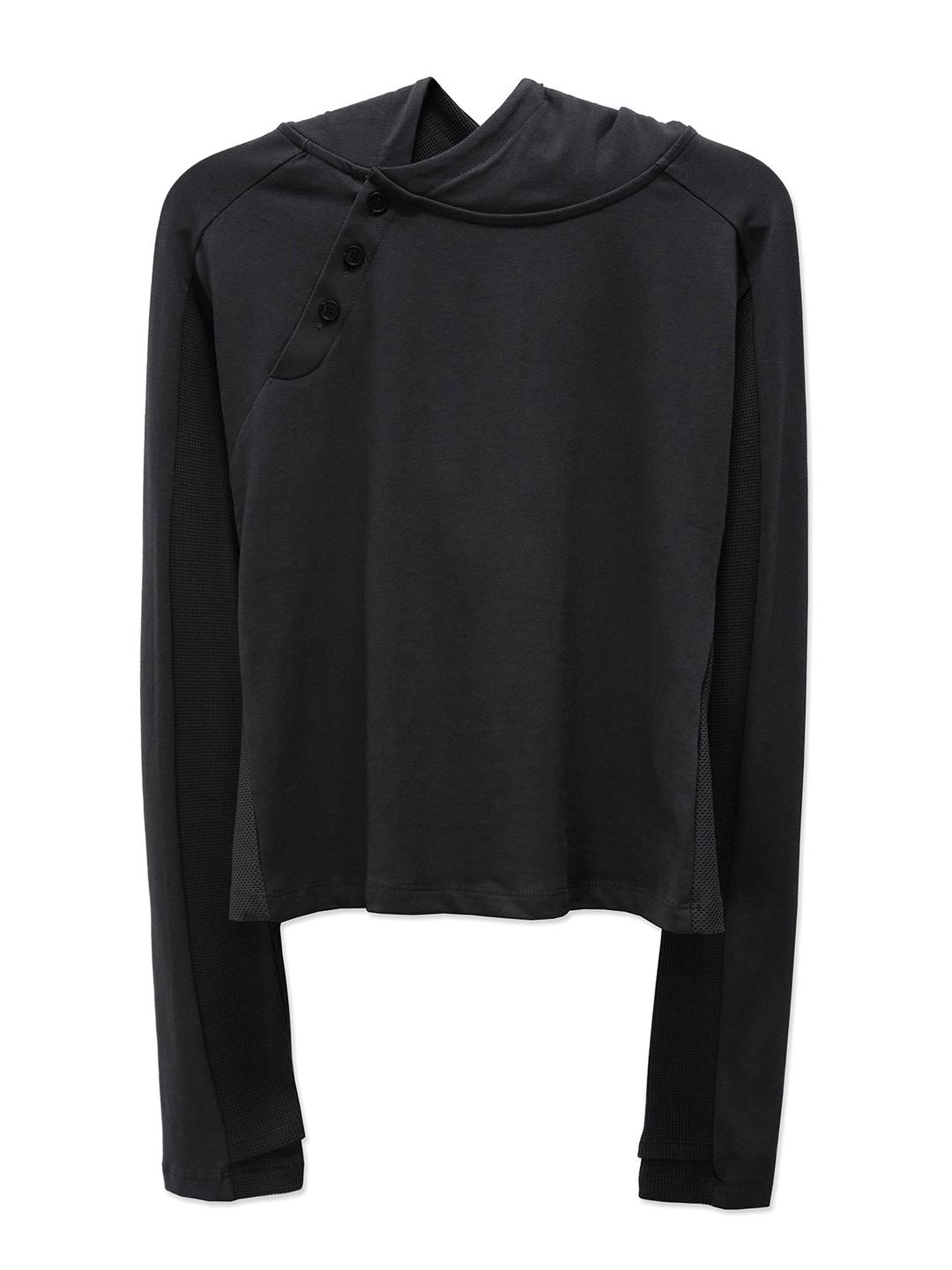 CORE:13 BUTTON HOODIE (BLACK)