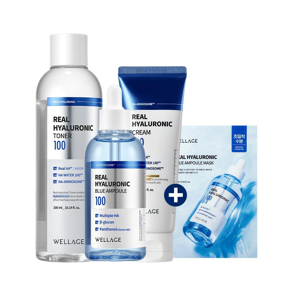 [속건조 3종세트] 리얼 히알루로닉 토너 200ml+앰플 100ml+크림 80ml