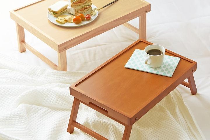 베드 원목 접이식 테이블 / 침대 미니 노트북 트레이 2colors