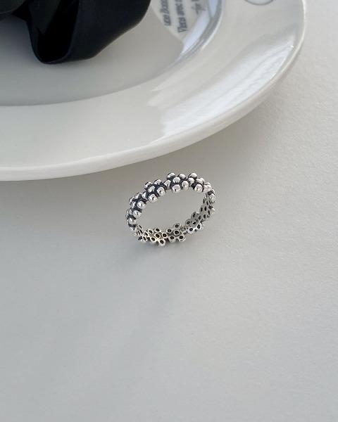 실버 925 앤틱 플라워 오픈링