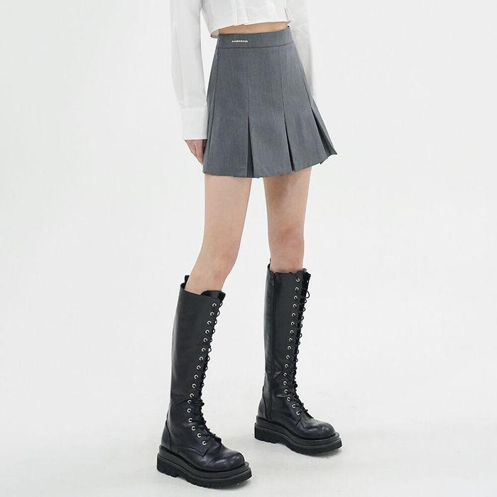 Stacey pleats Skirt CHARCOAL