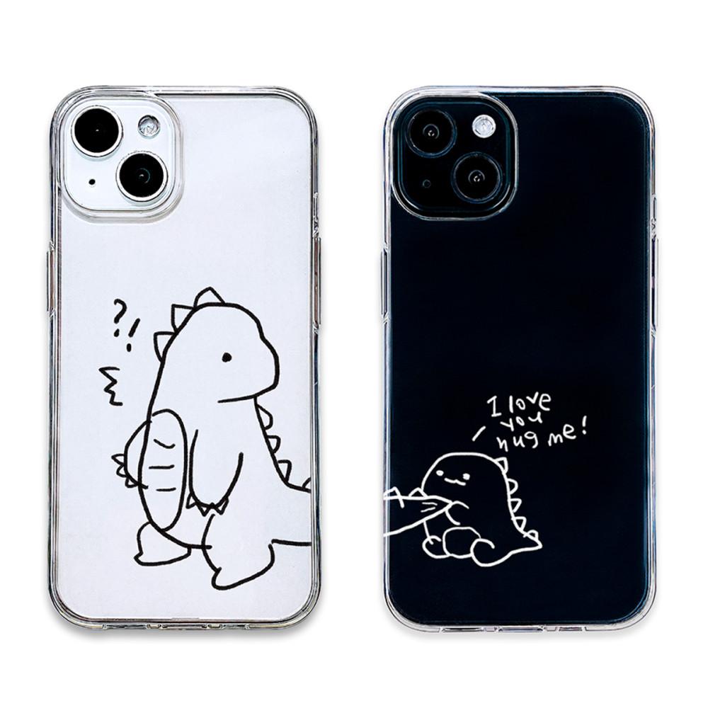 젤리케이스 / 하찮공룡커플 귀여운 아이폰 케이스 커스텀 아이폰 14 z플립4 갤럭시