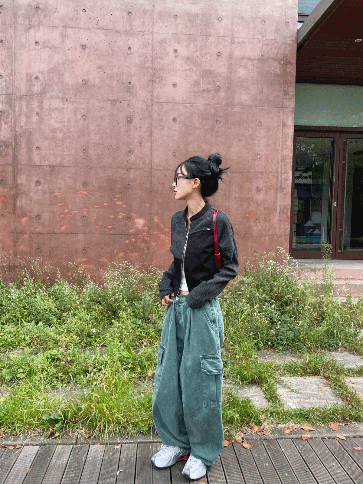 biker mix jacket (ivory/chacoal)