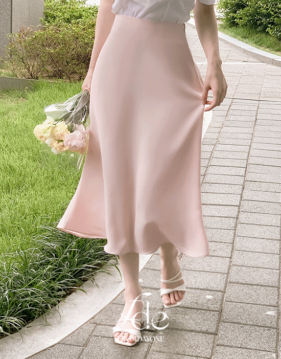 프롬데이원 Made)그레이스 꽃잎 훌 롱스커트(세미머메이드/골반메이드/플레어/데이트룩/하객룩/격식룩/오피스룩)