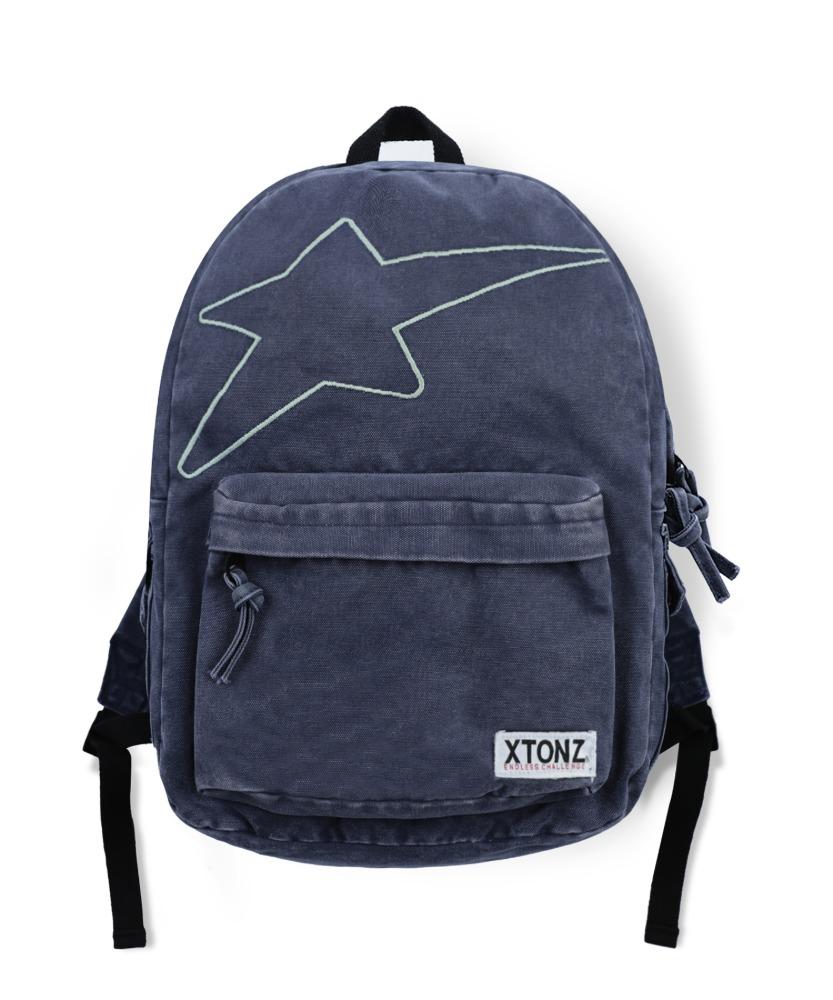 XTA077 빈티지 워싱 스타 캔버스 백팩 (NAVY)