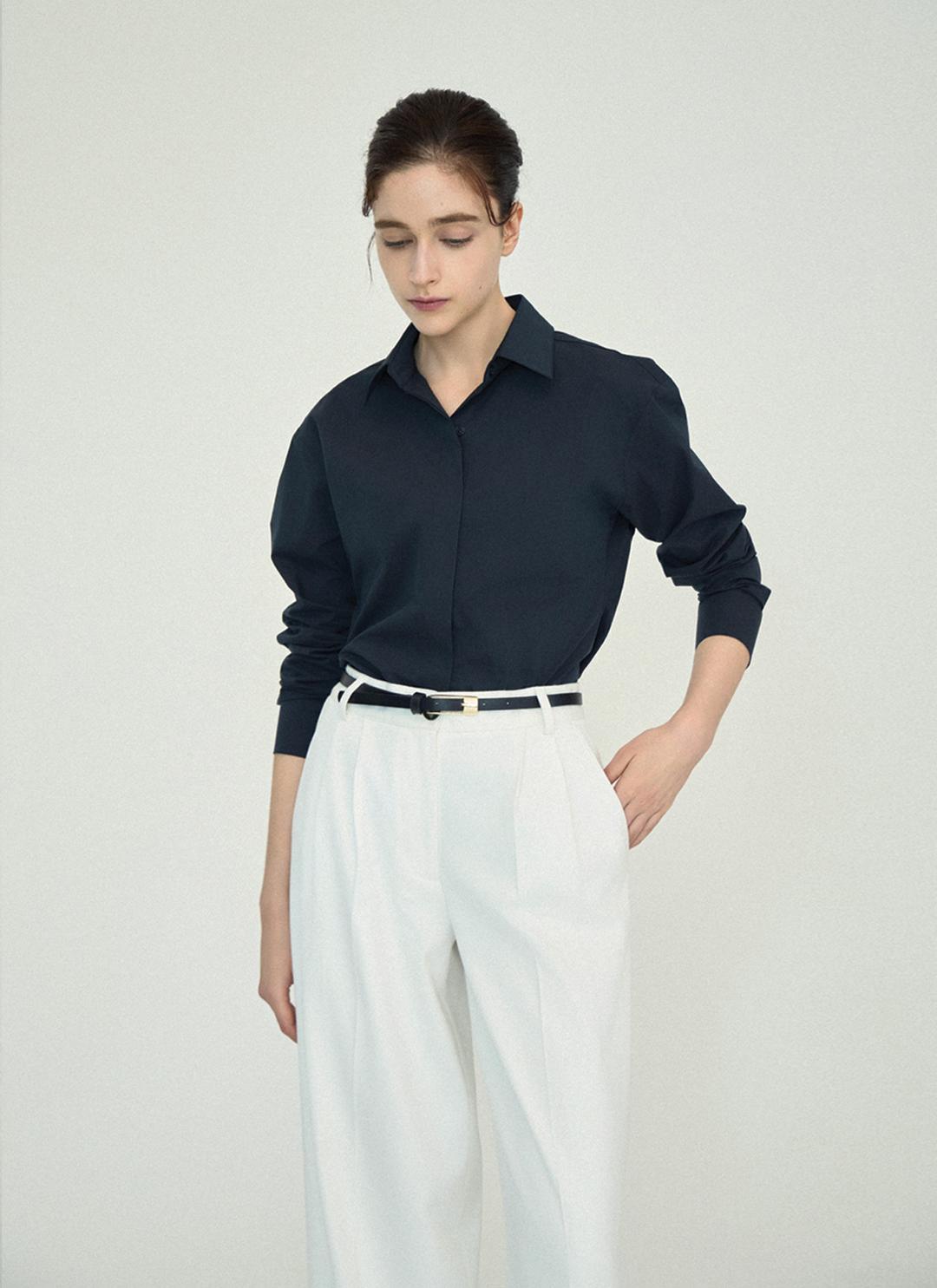 veloute cotton shirt_deep green