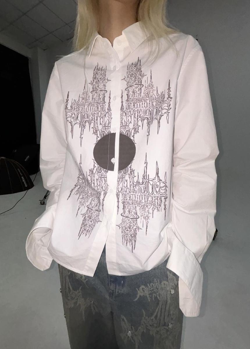 Elyoya Float Cotton Print White Zip-up