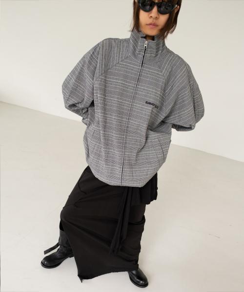OVERSIZED CHECK TRACK JACKET