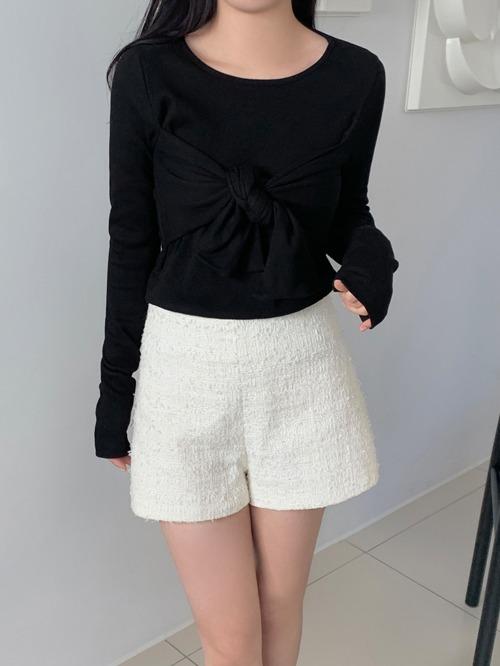 Rosy ribbon top tee (2color)