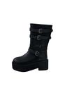 MAYA MIDI BUCKLE BOOTS / BLACK