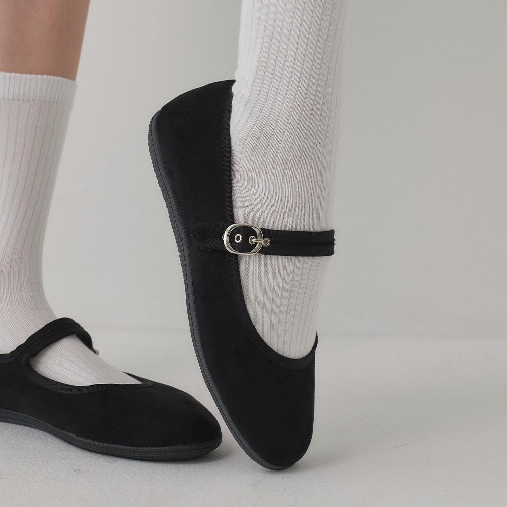 (샤틴안감/기모안감) 라운드 토 메리제인 플랫 (1cm/4colors+3colors)