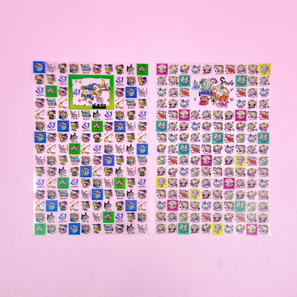 [중고] [고전문구] 90년대 3D캐릭터 사각 스티커